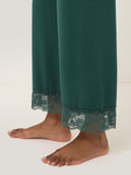 Modal Lace Pyjama Trouser | Green