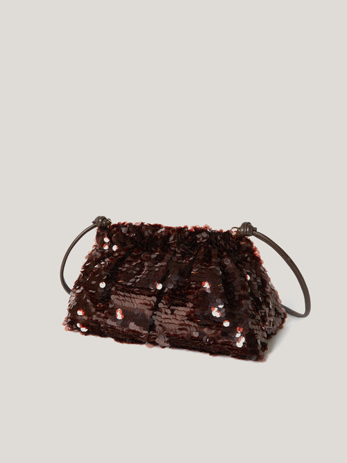 Oversized Sequin Clutch | Brown