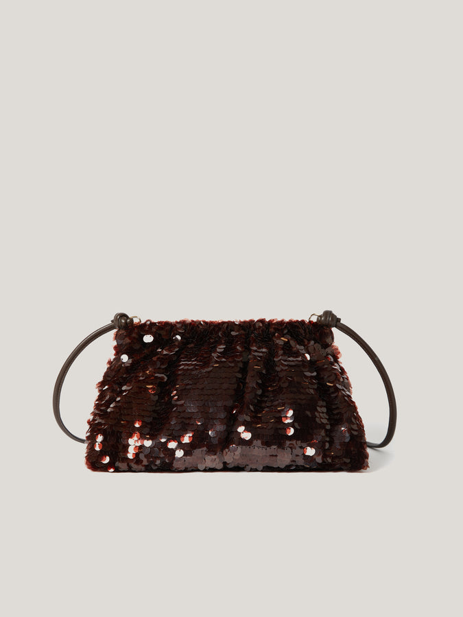 Oversized Sequin Clutch | Brown