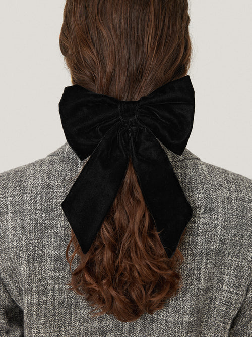 Velvet Bow Hairclip | Black