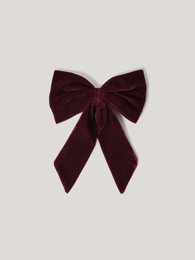 Velvet Bow Hairclip | Burgundy