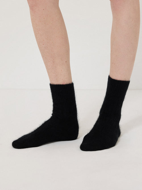 Halo Cashmere Sock | Black