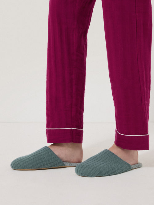 Compact Wool Slipper | Blue