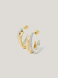 Pave Double Hoop Earring | Gold