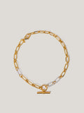 Pave Trombone Chain Necklace | Gold