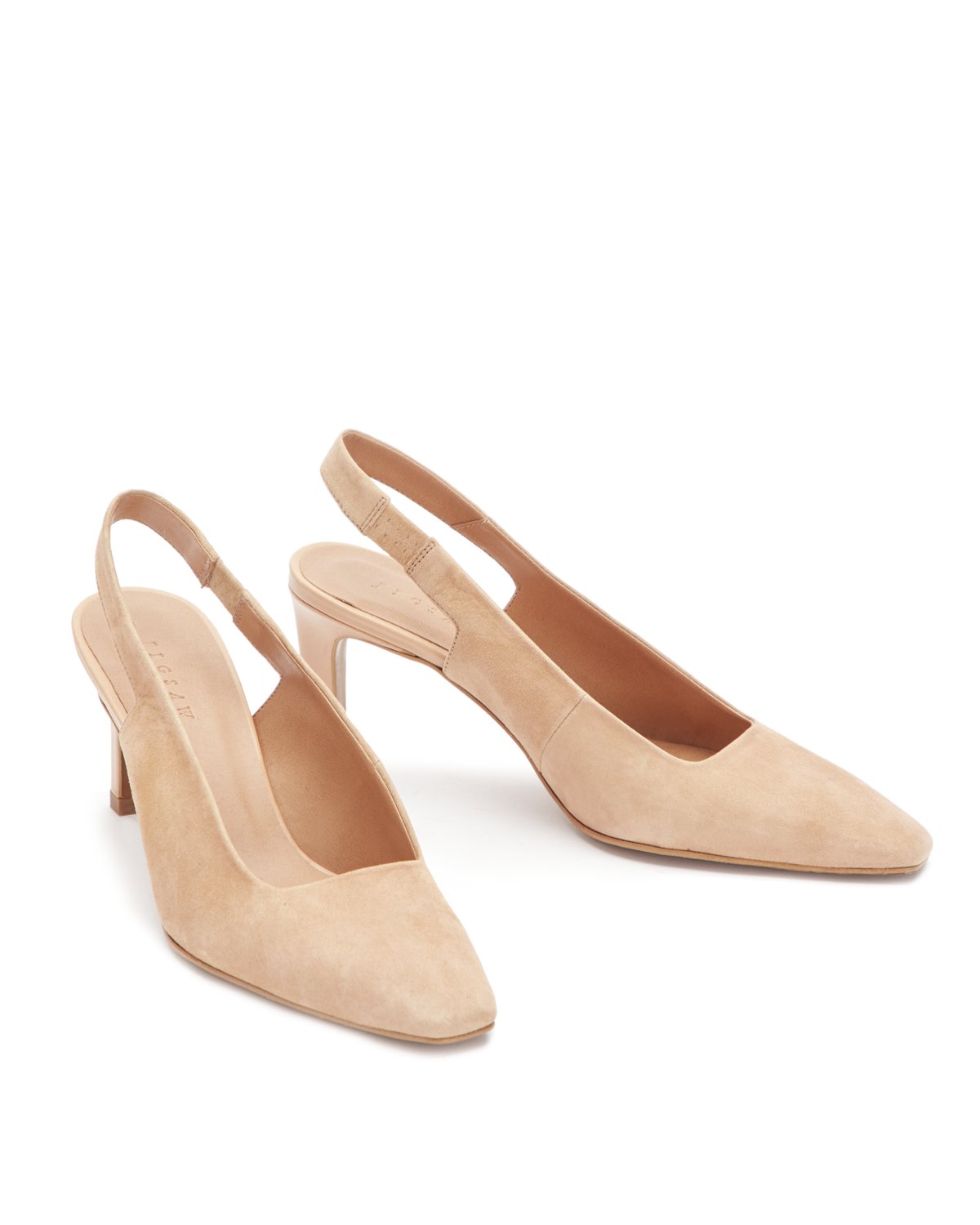 Isla Suede Heeled Slingback Shoe Nude