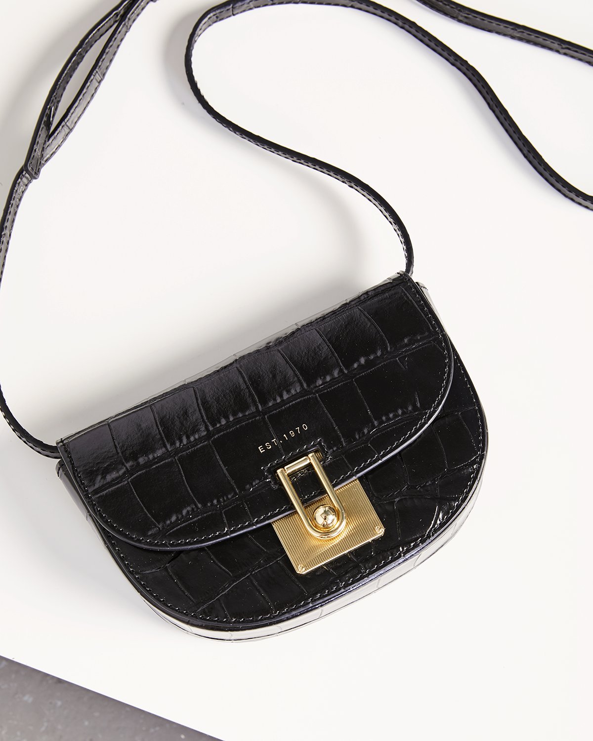 Leather Denbigh Crossbody Bag Black