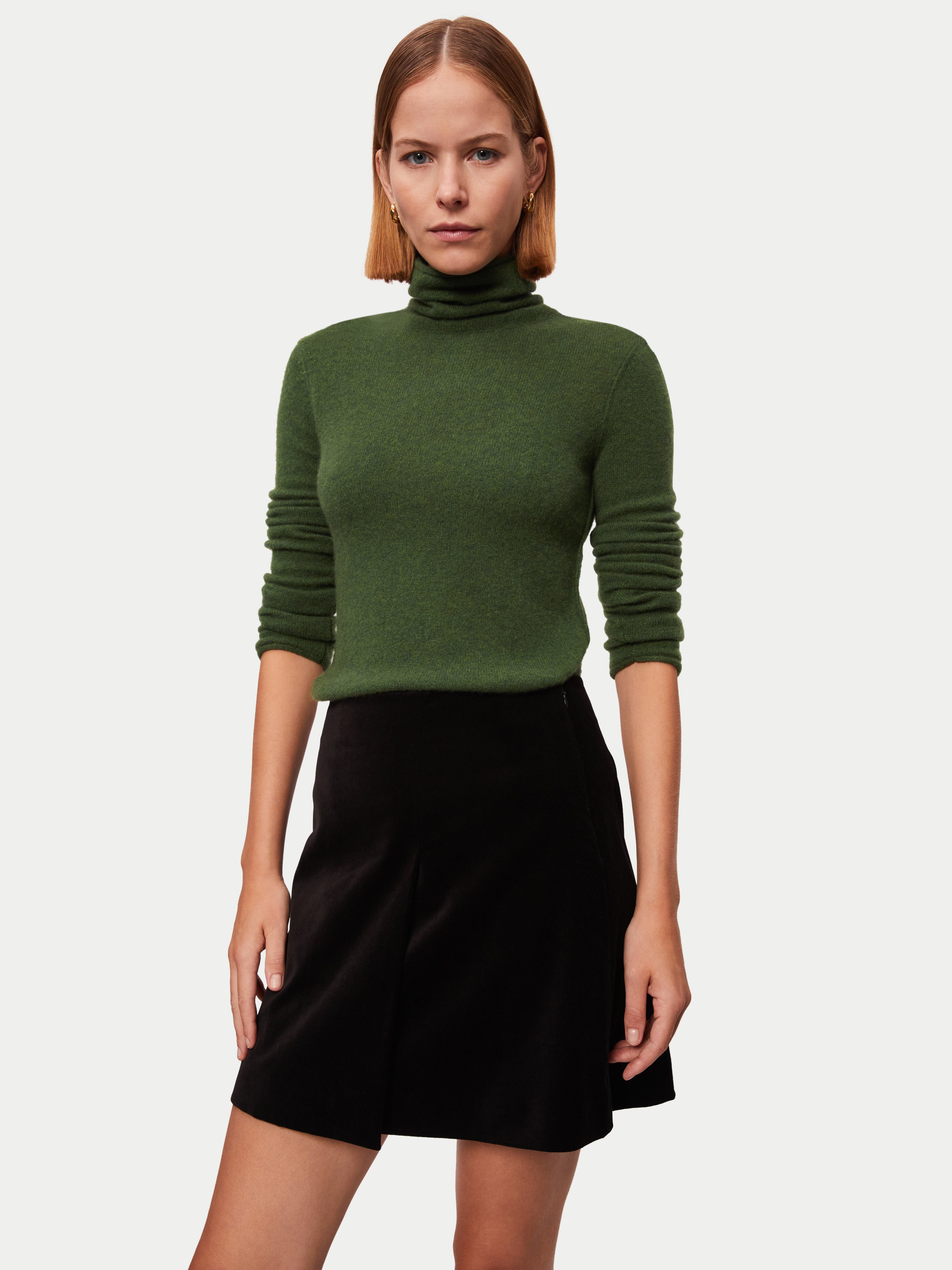 Jigsaw Cloud Cashmere Roll Neck Jumper, Charcoal at John Lewis & Partners