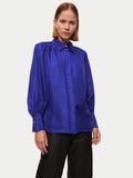 Stitch Detail Silk Shirt | Purple