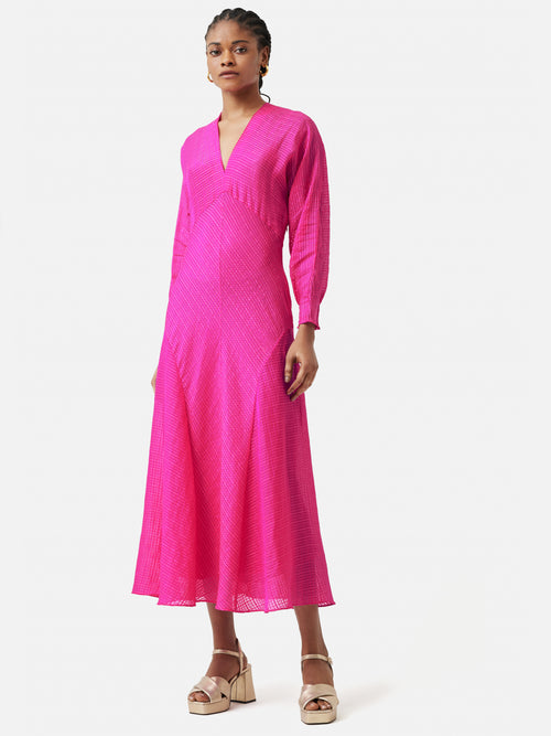 Silk Linen Gauze Dress | Pink