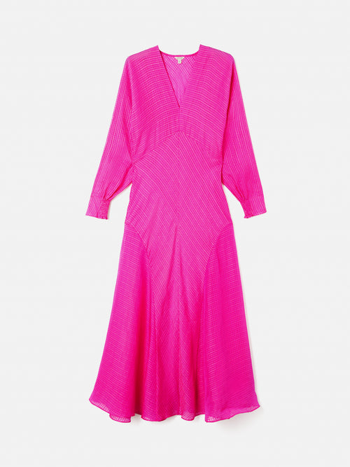 Silk Linen Gauze Dress | Pink