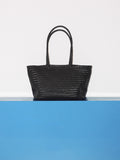 Woven Leather Tote Bag | Black