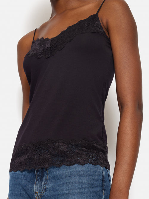 Modal Lace Vest | Raisin