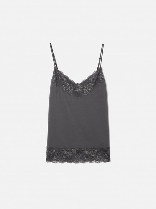 Modal Lace Vest | Dark Grey