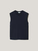 Cotton Blend Crew Tank | Navy