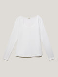 Double Front Ballet Neck Top | White