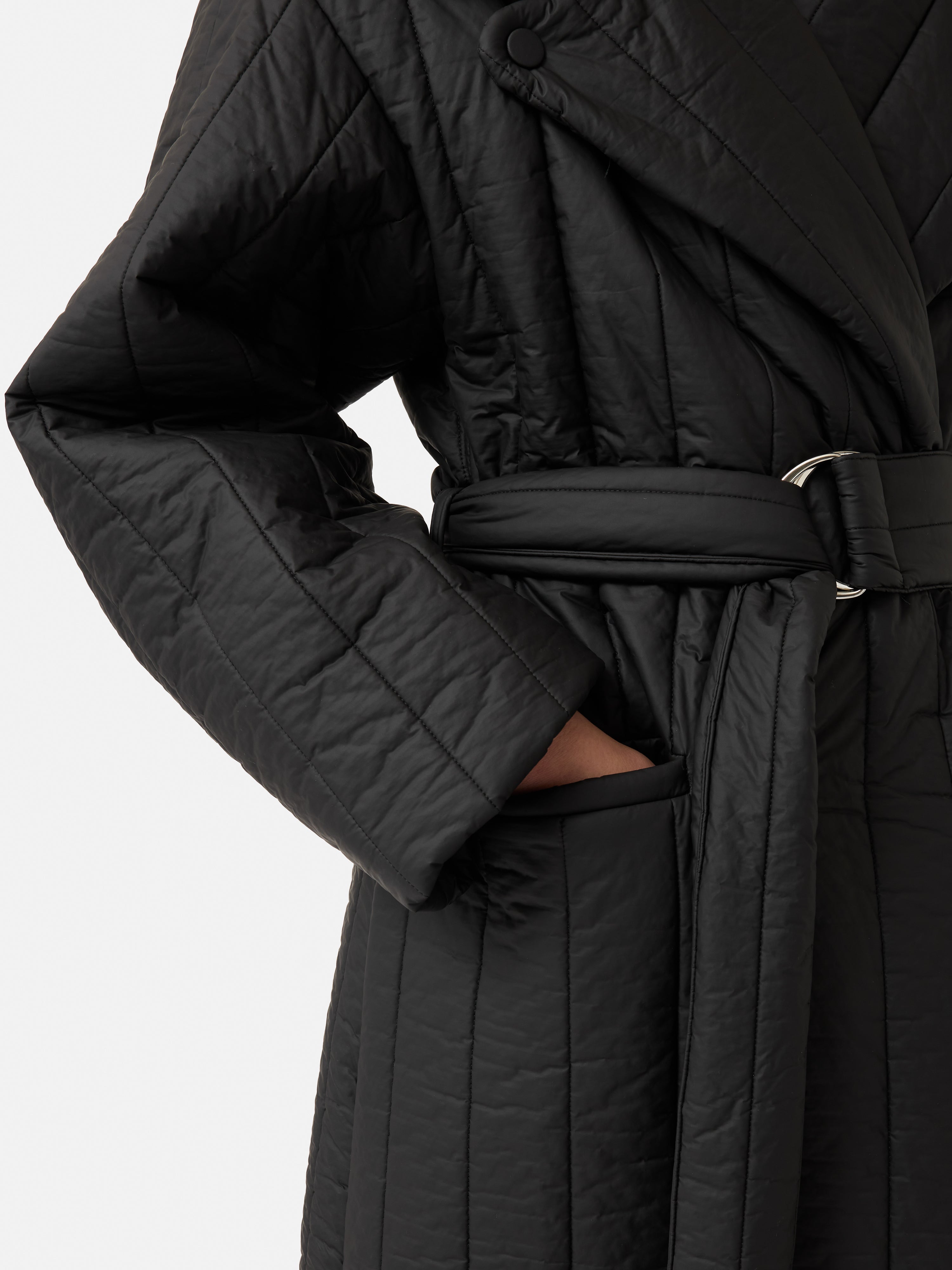 Freya Quilted Puffer Coat | Black – Jigsaw