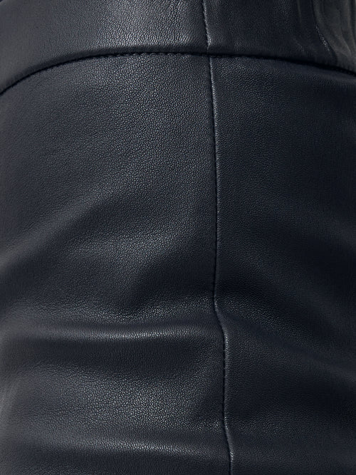 Stretch Leather Legging | Navy