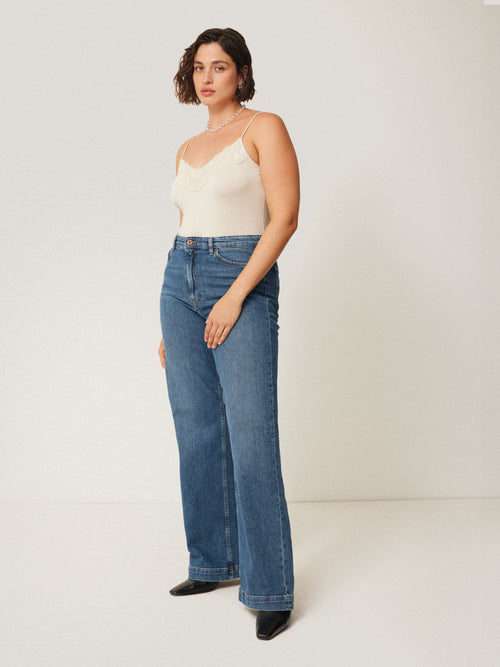 Balfour Long Wide Leg Jean | Vintage Mid Blue