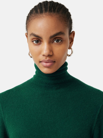 Cloud Cashmere Roll Neck | Dark Green – Jigsaw