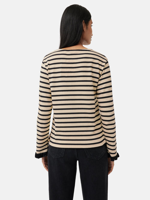 Satin Cuff Breton Top | Black