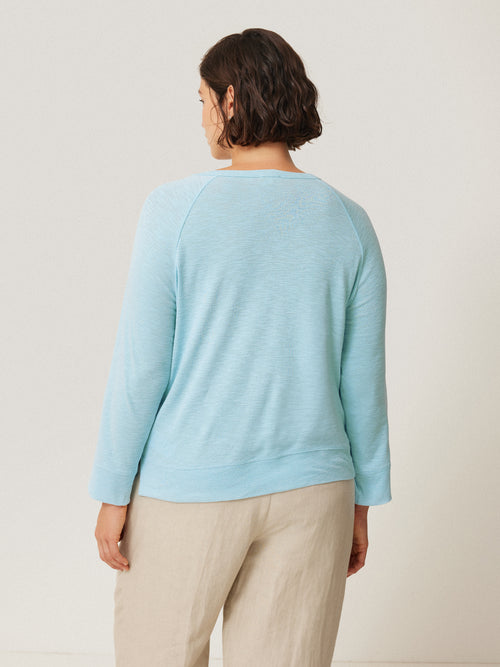 Cotton Luxe Raglan Tee | Cool Blue