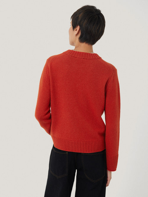 Compact Wool Cashmere Blend Jumper | Orange