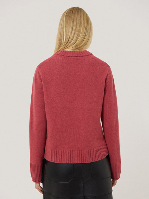 Compact Wool Cashmere Blend Jumper | Deep Rose