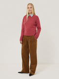 Compact Wool Cashmere Blend Jumper | Deep Rose