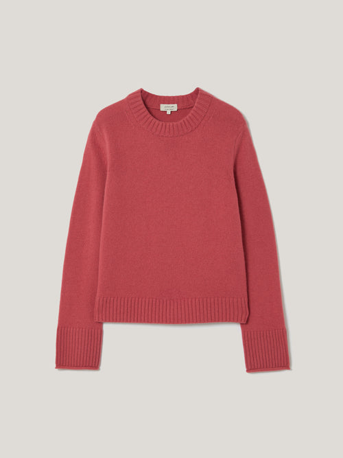 Compact Wool Cashmere Blend Jumper | Deep Rose