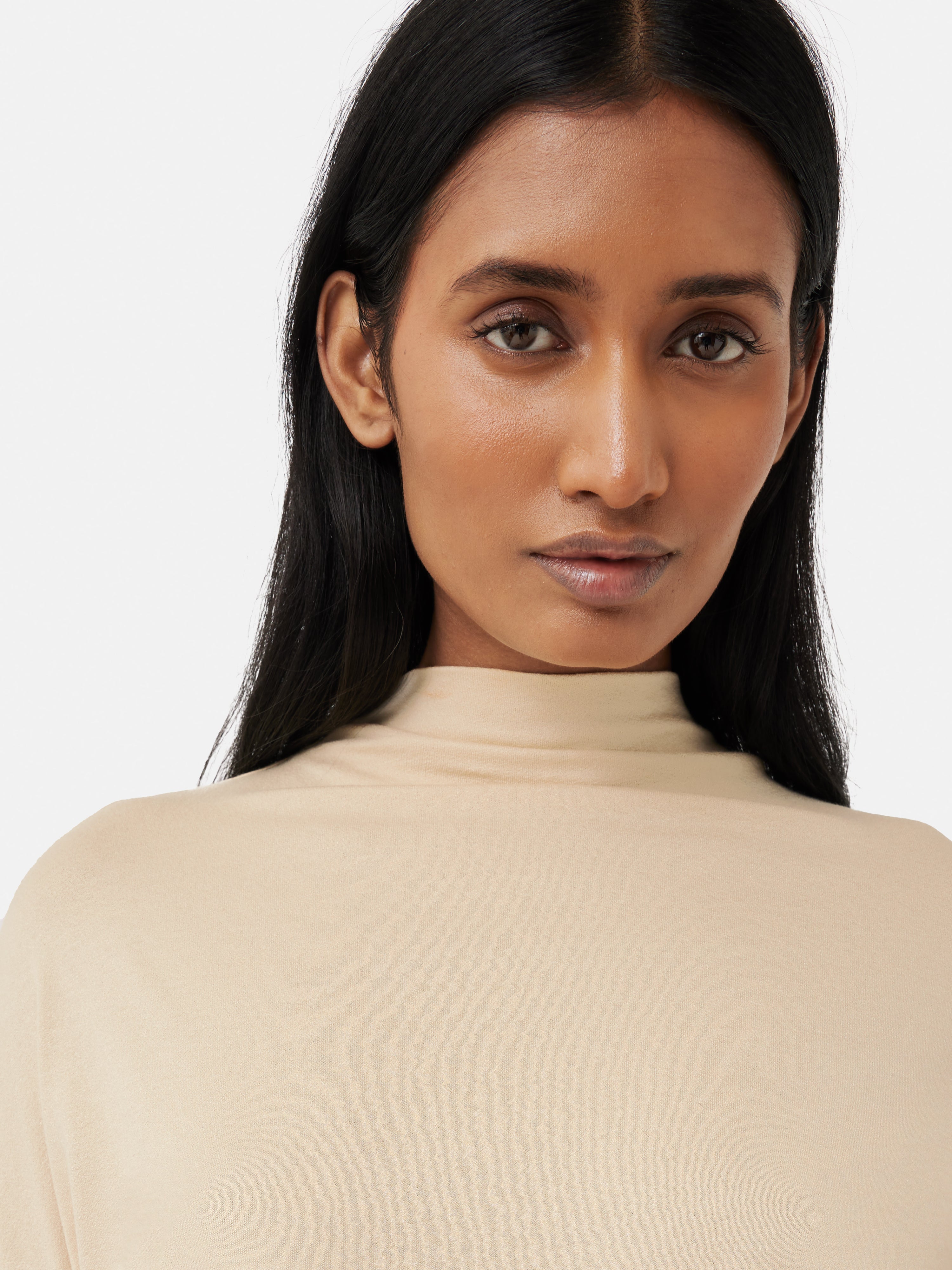 Batwing Cowl Neck Top | Beige – Jigsaw