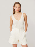 Linen Cotton V Neck Vest | Ivory