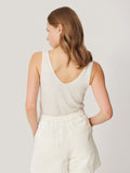 Linen Cotton V Neck Vest | Ivory