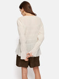 Gauze Viscose Ruched Top | Ivory