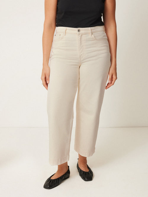 Tyne Wide Leg Cropped Jean | Ecru