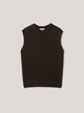 Cashmere Crew Neck Tank | Dark Brown