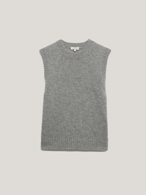 Cashmere Crew Neck Tank | Grey