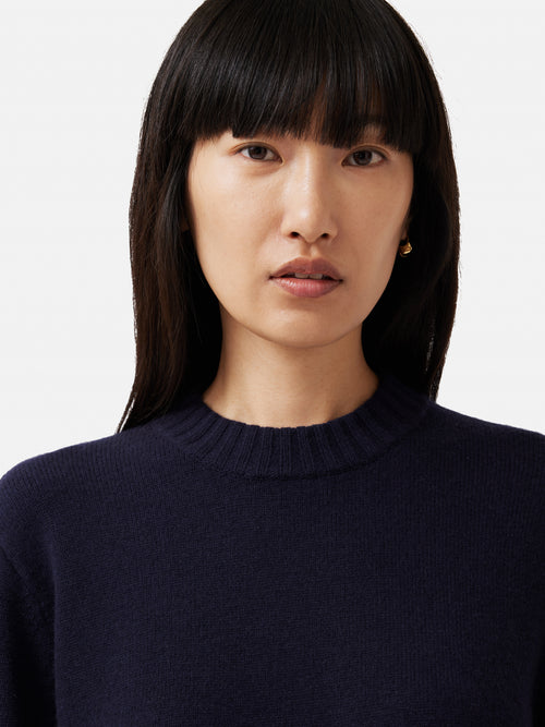 Button Detail Oversized Jumper | Navy