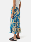 Strokes Floral Jacquard Skirt | Dark Blue