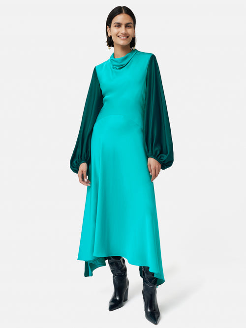 ROKSANDA Colour Block Cowl Dress | Green