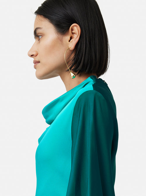 ROKSANDA Colour Block Cowl Dress | Green