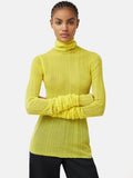 ROKSANDA Plisse Knit Polo Neck | Yellow