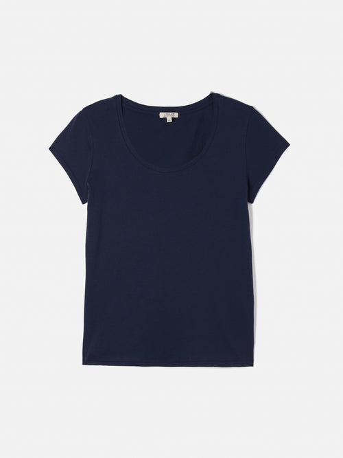 Supima Cotton Scoop Neck Tee | Navy