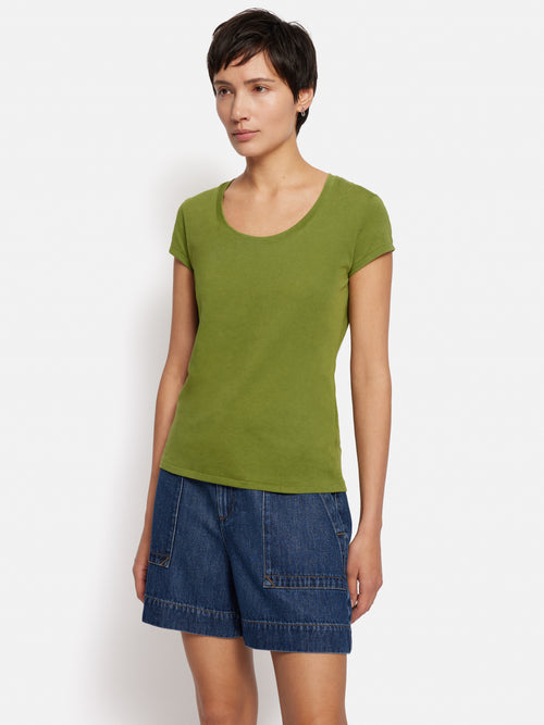 Supima Cotton Scoop Neck Tee | Yucca Green