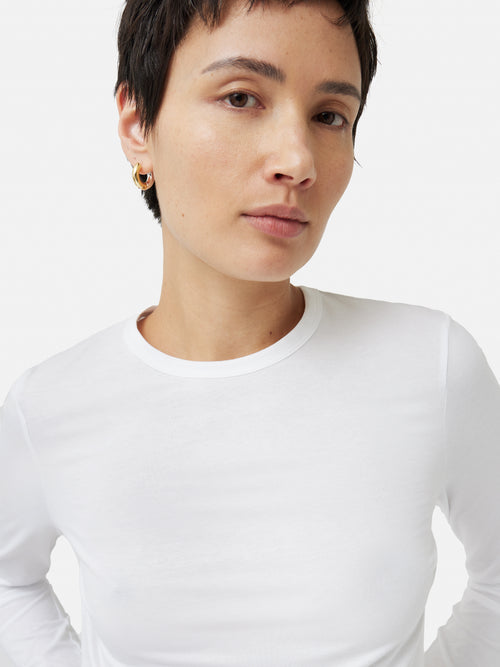 Supima Cotton Long Sleeve Tee | White