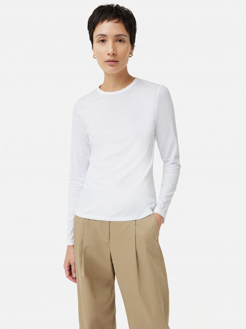 Supima Cotton Long Sleeve Tee | White