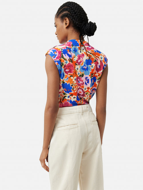 Abstract Meadow Pleat Top | Multi