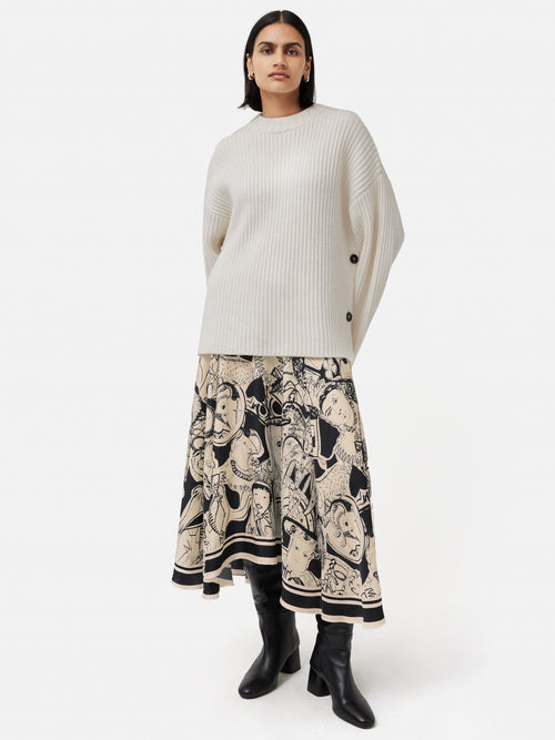 Cape Button Jumper | Ivory