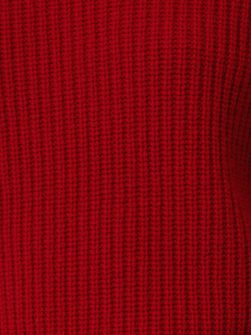 Fishermans Rib Crew Jumper | Red