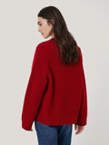 Fishermans Rib Crew Jumper | Red